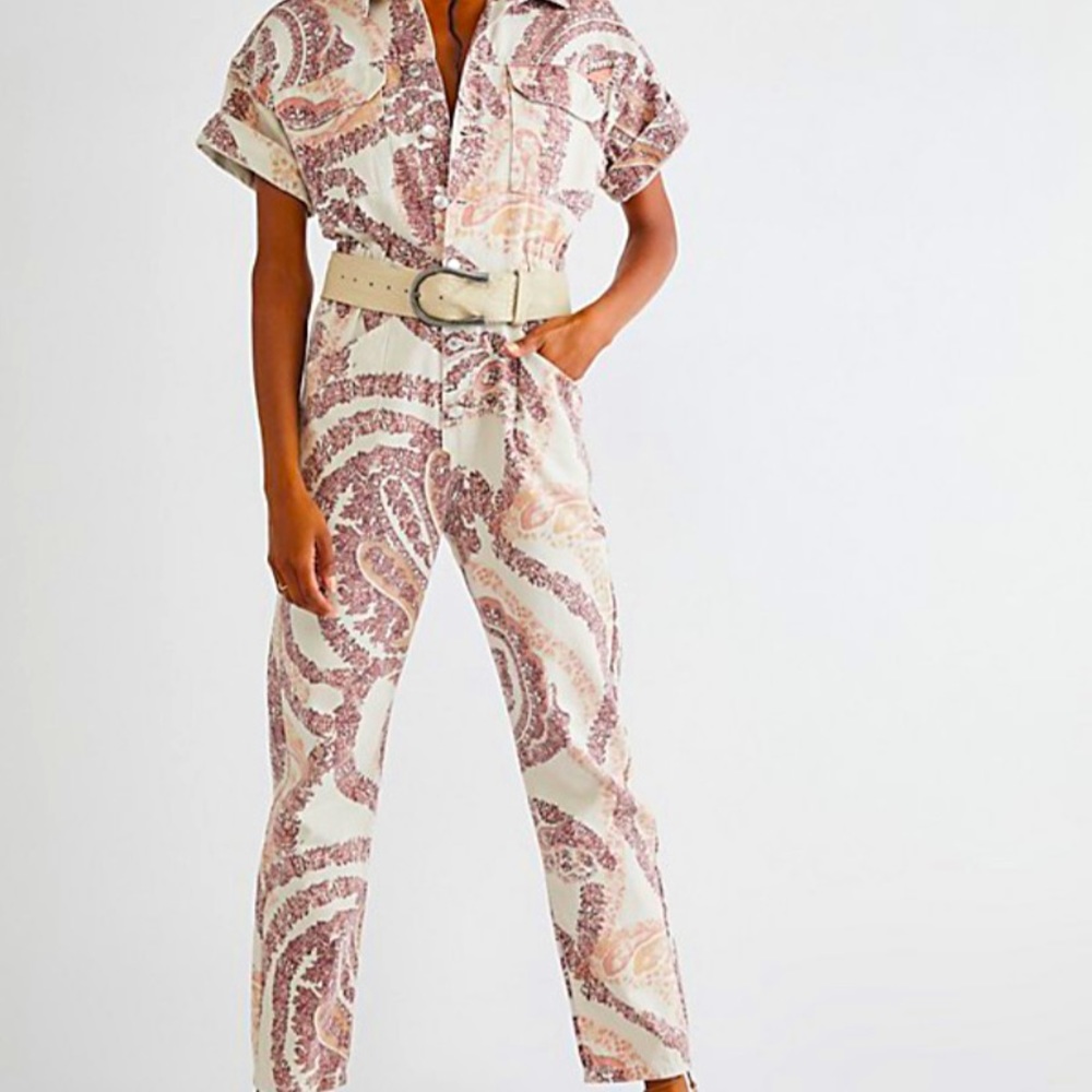 ISO Free people we the free Marci paisley coveralls